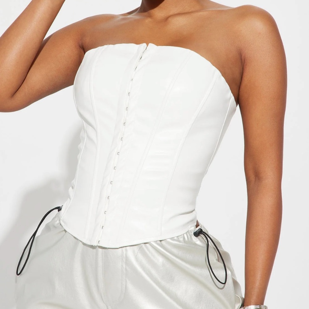 White leather corset